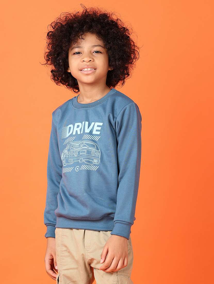 boys front print long sleeve sweatshirt
