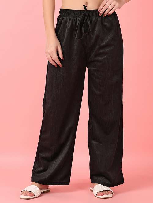 women black solid palazzo - 21531440 -  Standard Image - 0