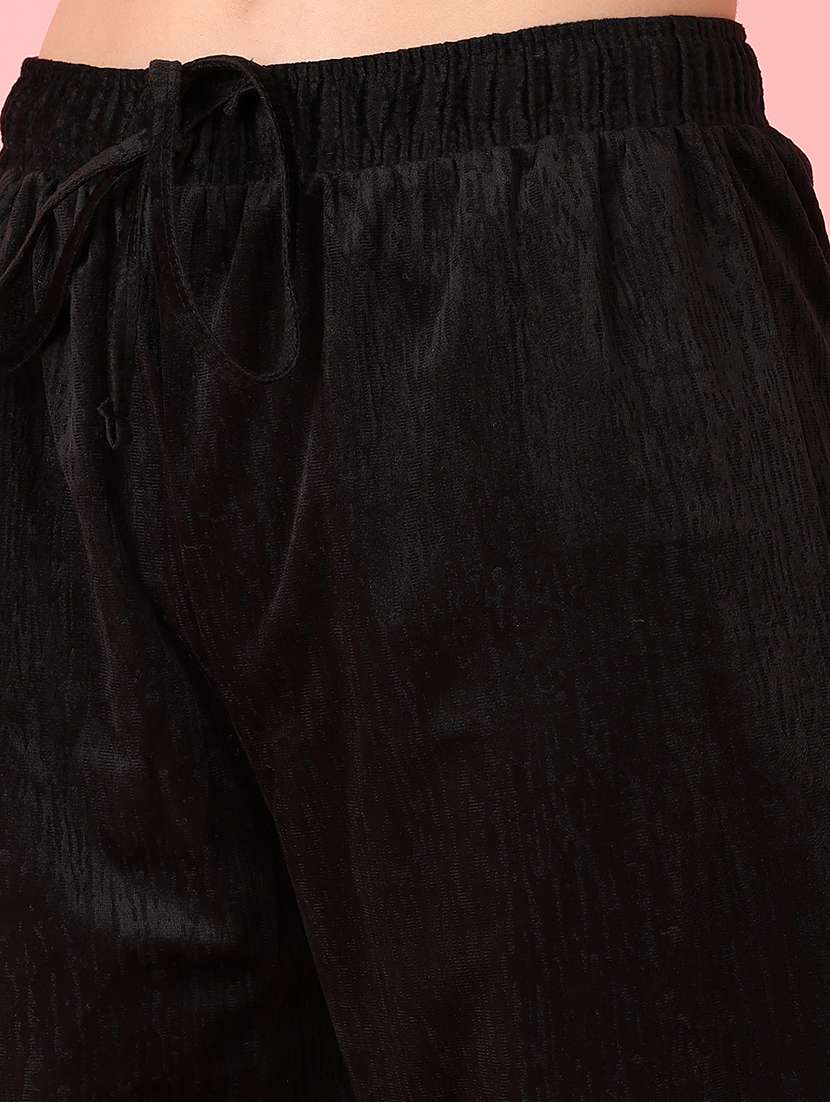 women black solid palazzo - 21531440 -  Standard Image - 5