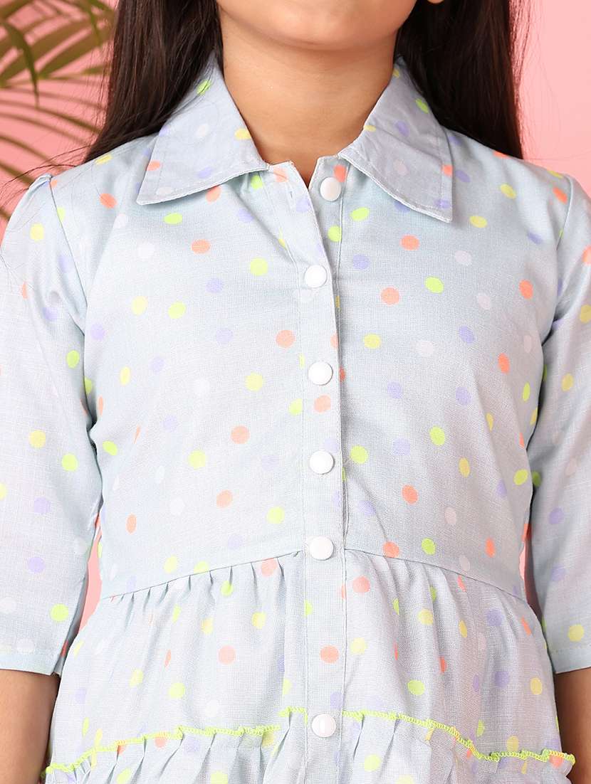 girls printed three quarter sleeve frock - 21531471 -  Standard Image - 5