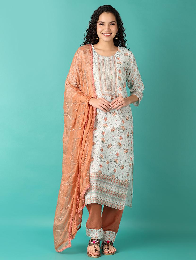women floral kurta pant set with dupatta - 21531543 - Zoom Image - 0
