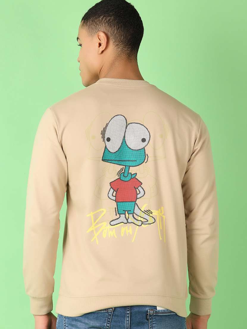 men long sleeves front & back print sweatshirt - 21531548 -  Standard Image - 3