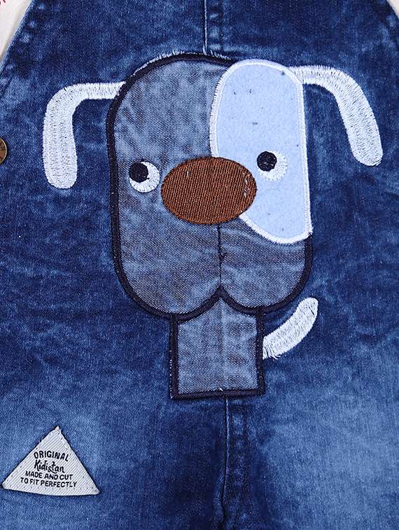 boys beige printed t-shirt & dungarees - 21531597 -  Standard Image - 3