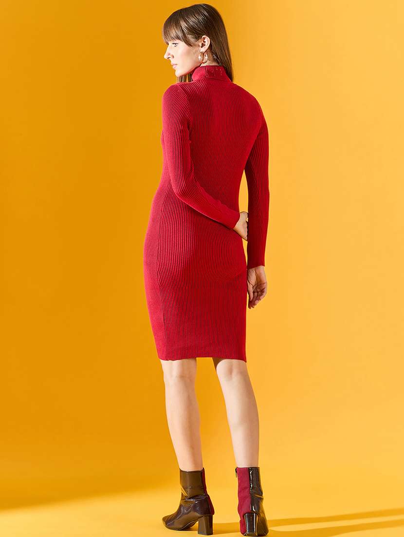women knee length self-designed bodycon dress - 21531705 - Standard Image - 3