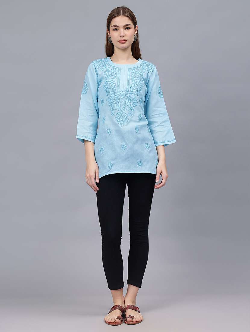 women chikankari straight kurti - 21531714 -  Standard Image - 5