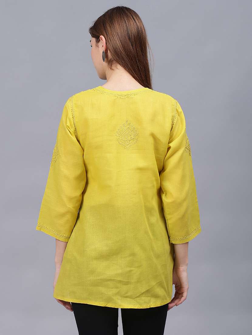 women chikankari straight kurti - 21531719 -  Standard Image - 3