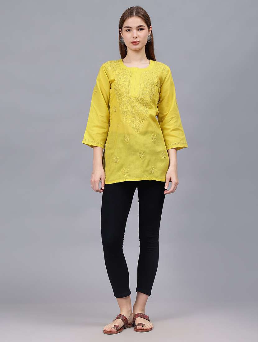 women chikankari straight kurti - 21531719 -  Standard Image - 5