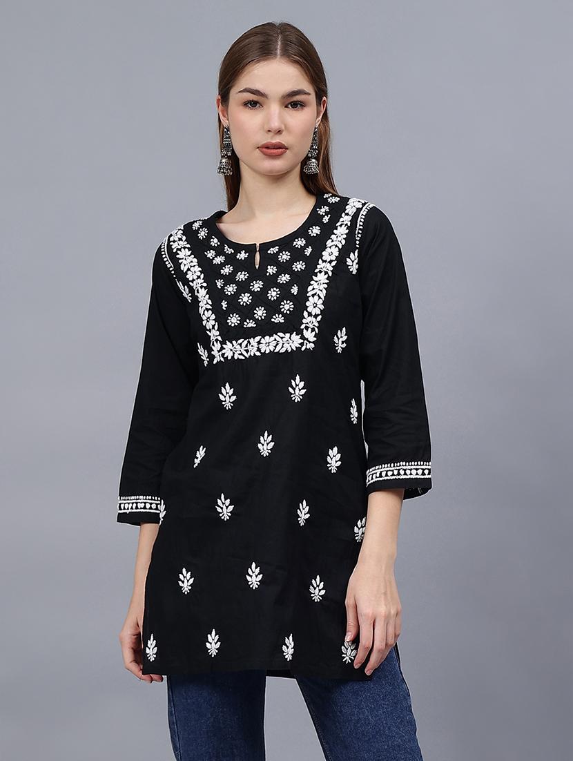 women chikankari straight kurti - 21531725 - Zoom Image - 0