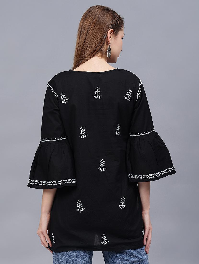 women chikankari straight kurti - 21531738 - Standard Image - 3