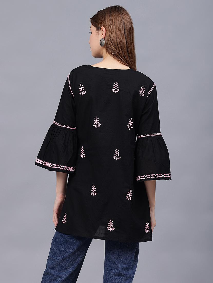 women chikankari straight kurti - 21531739 - Standard Image - 3