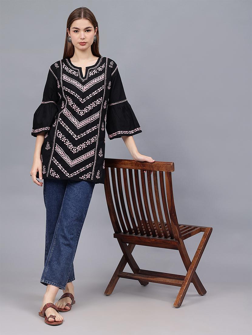 women chikankari straight kurti - 21531739 - Standard Image - 5