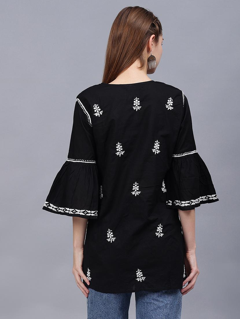women chikankari straight kurti - 21531740 - Standard Image - 3