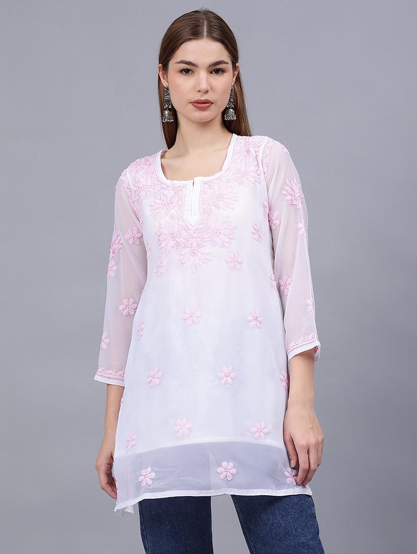 women chikankari straight kurti - 21531742 - Zoom Image - 0