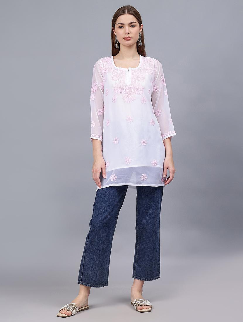 women chikankari straight kurti - 21531742 - Standard Image - 5