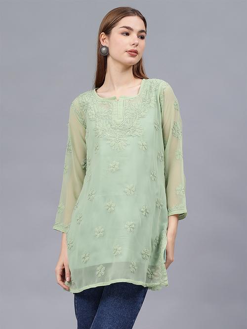 women chikankari straight kurti - 21531745 -  Standard Image - 0