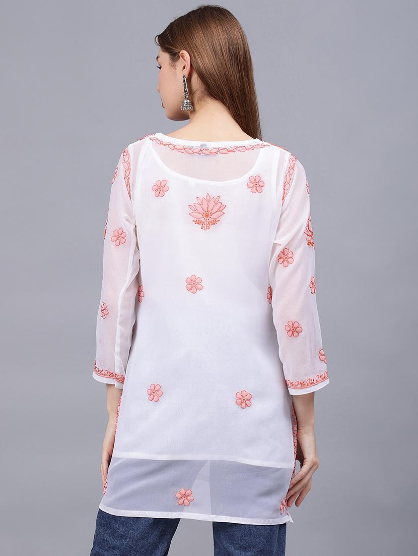 women chikankari straight kurti - 21531746 - Standard Image - 3
