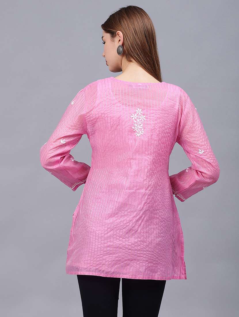 women chikankari straight kurti - 21531750 - Standard Image - 3