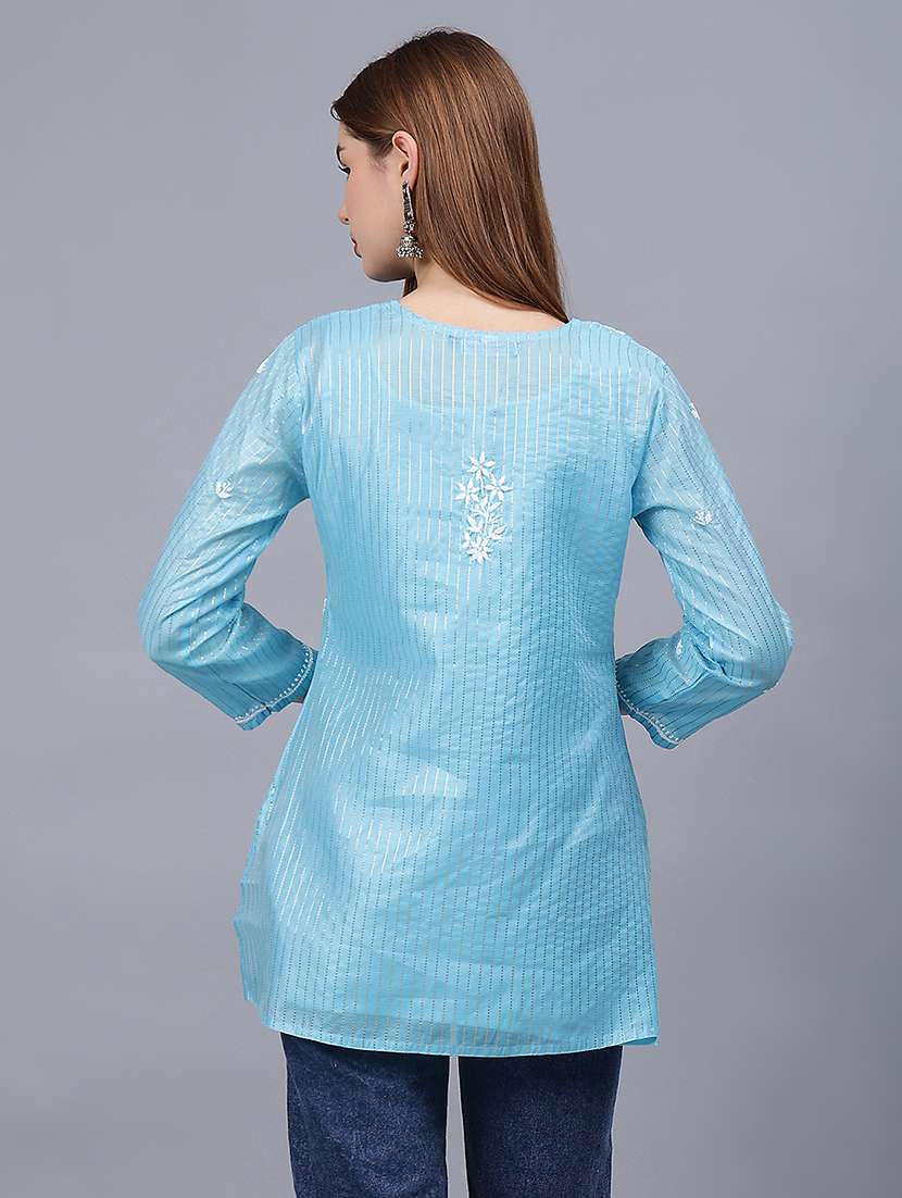 women chikankari straight kurti - 21531751 - Standard Image - 3