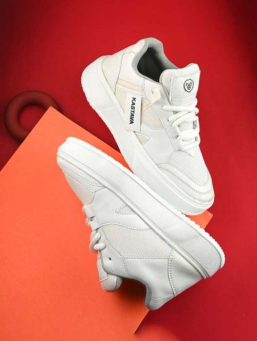 men white lace up casual shoes - 21531770 - Standard Image - 0