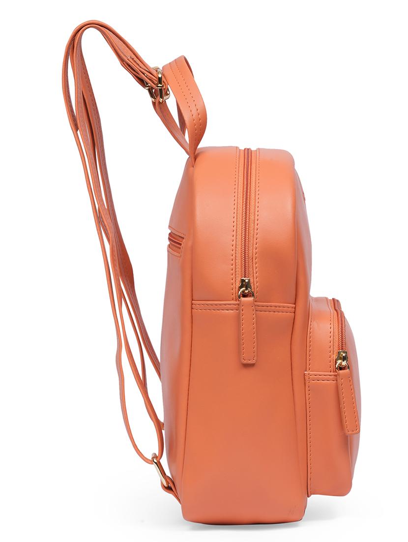 globus women coral vegan leather ergonomic strap small backpack with pouch - 21531771 - Standard Image - 3