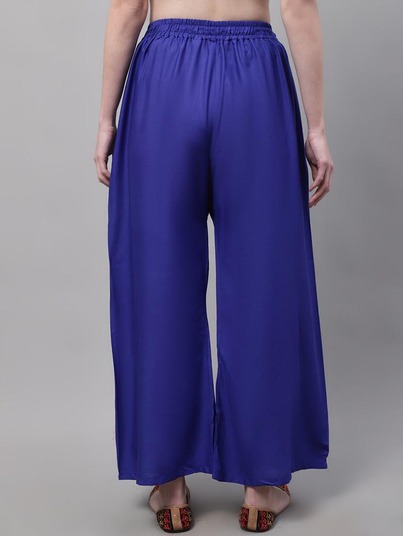 women full length solid palazzo - 21531849 - Standard Image - 3