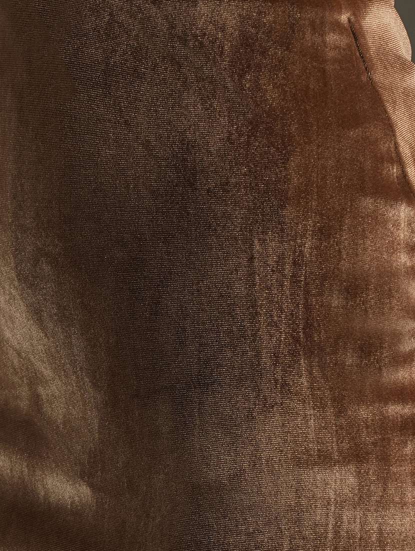 globus women dark olive velvet high-rise stretchable midi pencil skirt - 21531882 -  Standard Image - 5