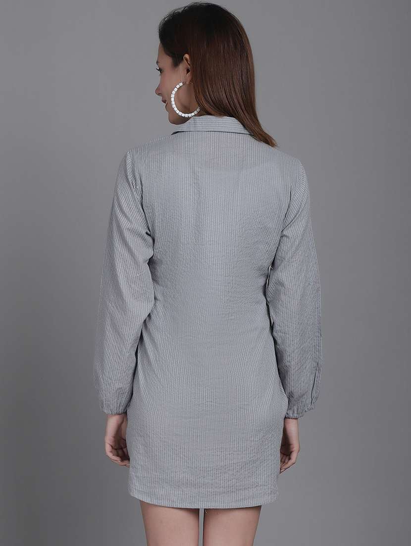 women collared stripes mini shirt dress - 21531951 -  Standard Image - 3