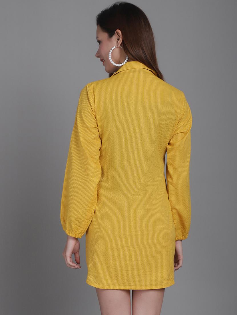 women collared stripes mini shirt dress - 21531952 - Standard Image - 3