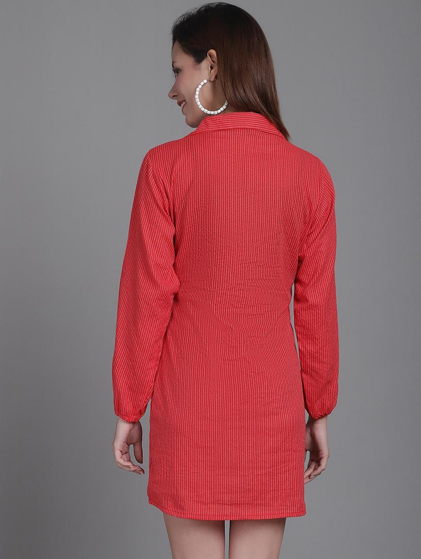 women collared stripes mini shirt dress - 21531953 - Standard Image - 3