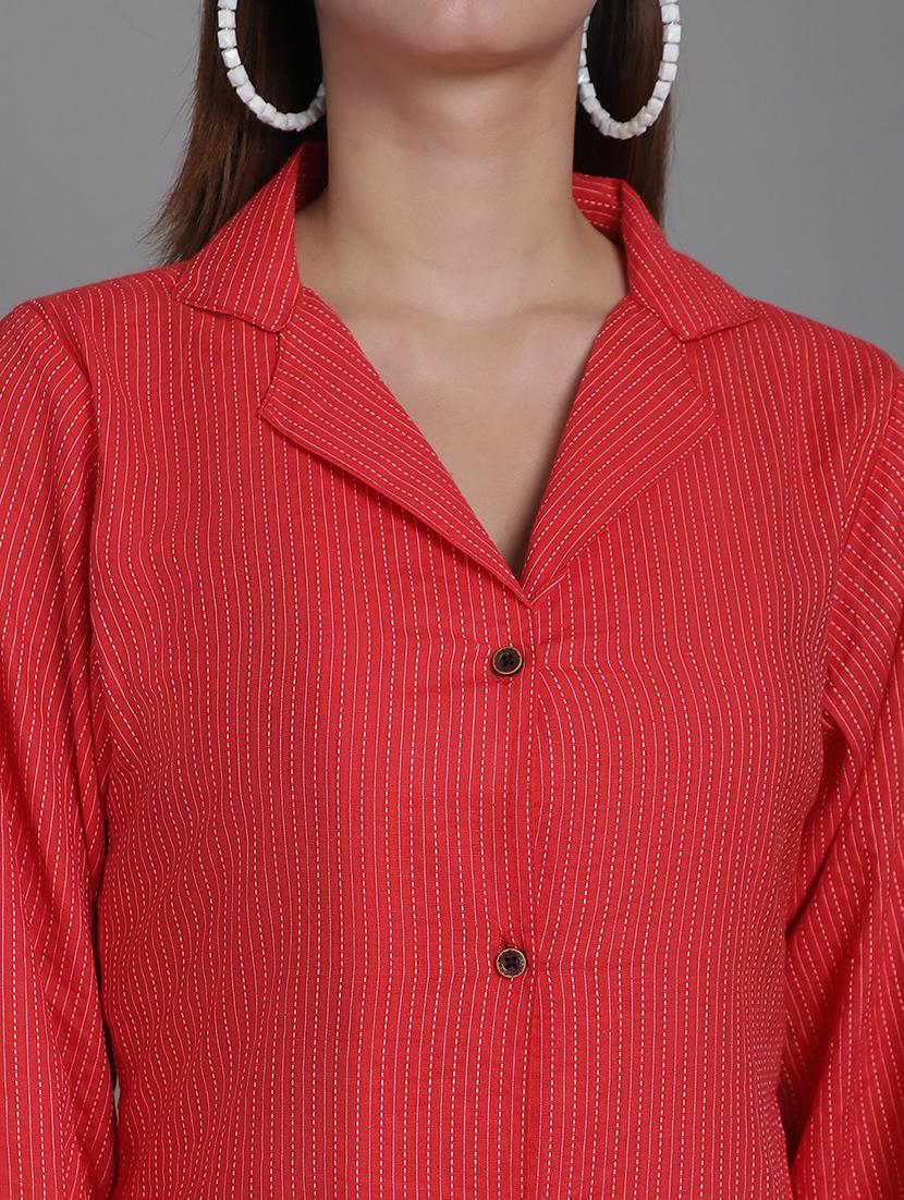 women collared stripes mini shirt dress - 21531953 - Standard Image - 5
