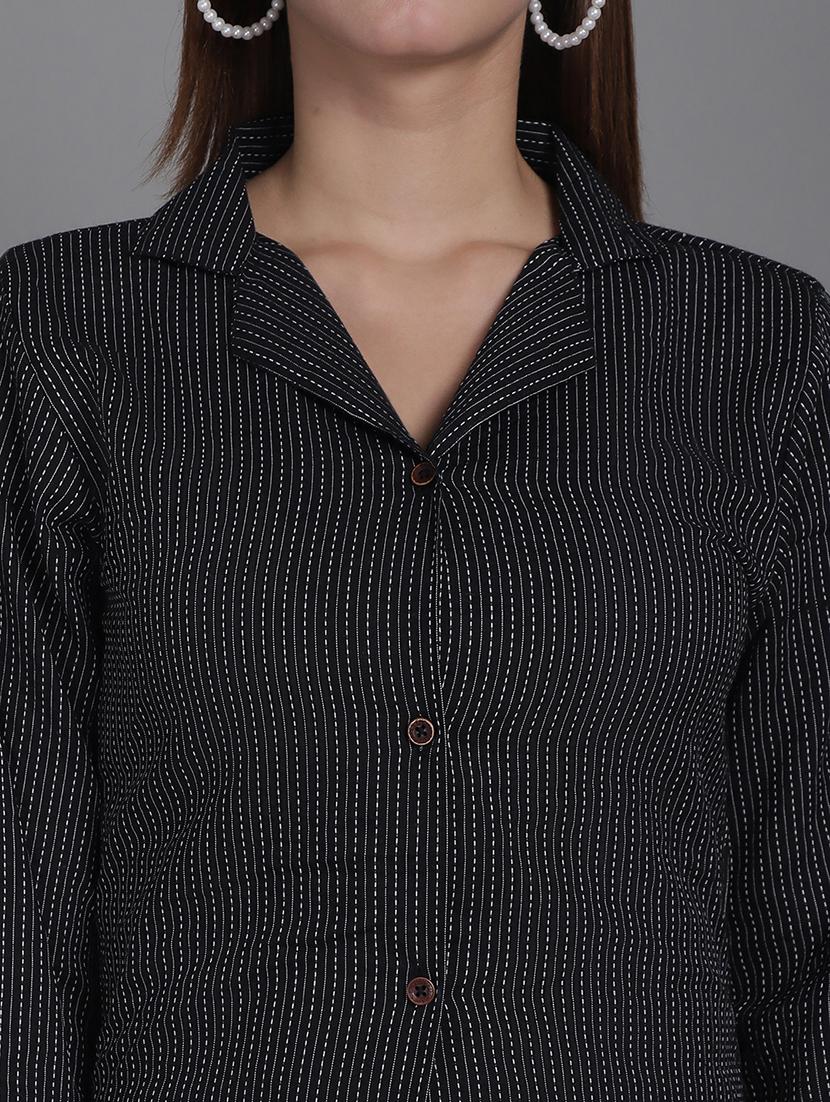 women collared stripes mini shirt dress - 21531954 - Standard Image - 5