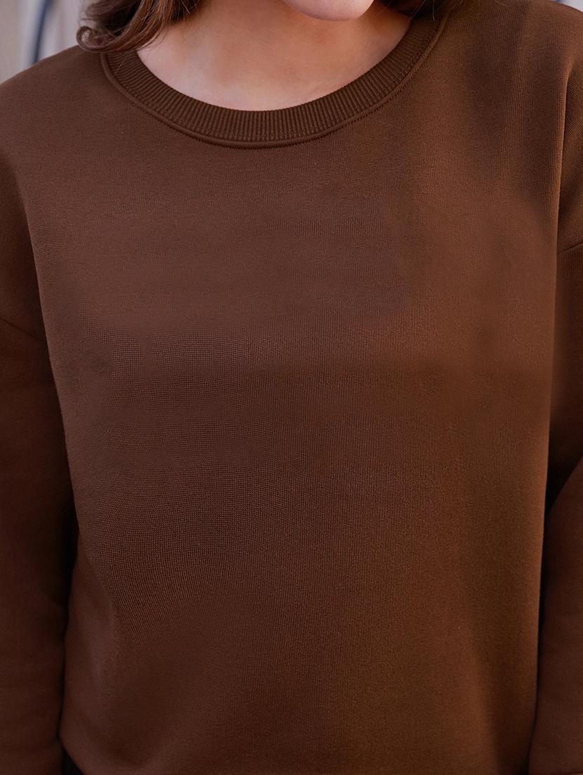 women long sleeve plain sweatshirt - 21531966 - Standard Image - 3