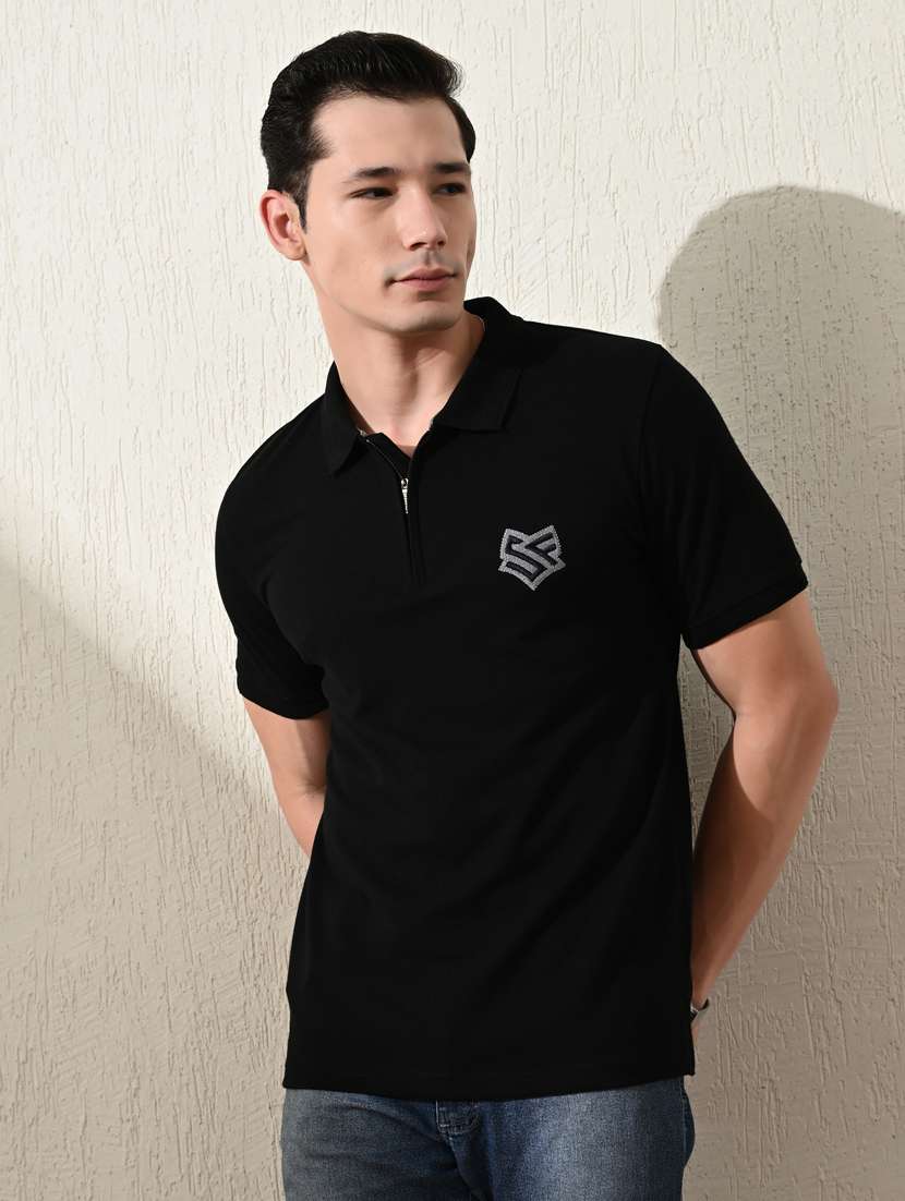 men short sleeves plain polo t-shirt