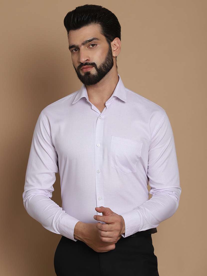 men self design long sleeves formal shirt