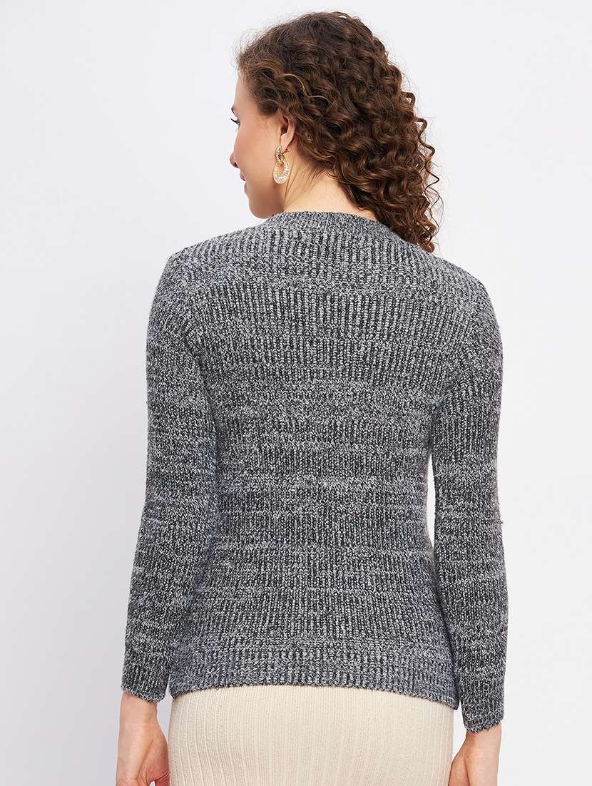 women self design long sleeves pullover - 21532023 - Standard Image - 3