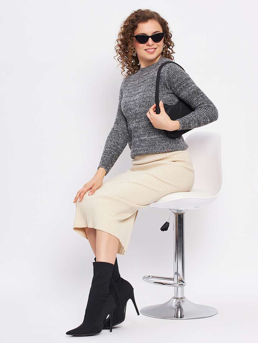women self design long sleeves pullover - 21532023 - Standard Image - 5