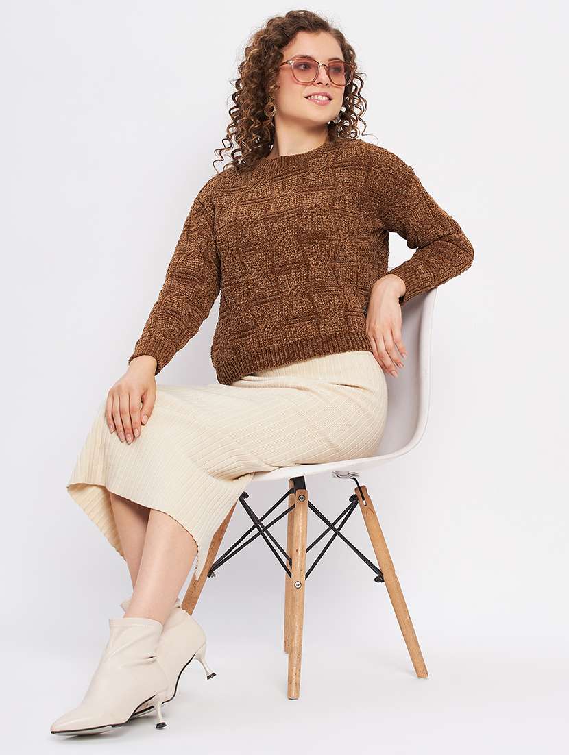 women self design long sleeves pullover - 21532032 -  Standard Image - 5