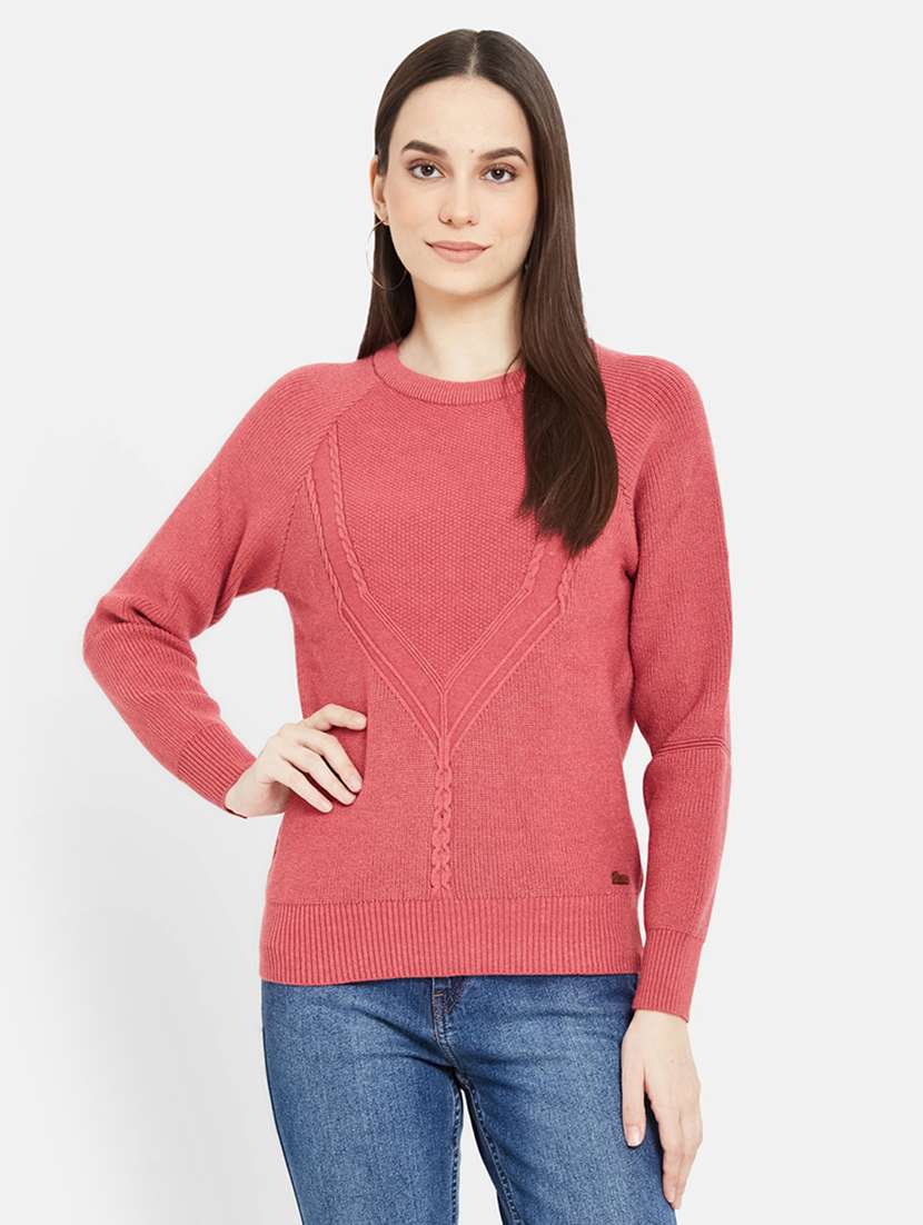 women self design long sleeves pullover