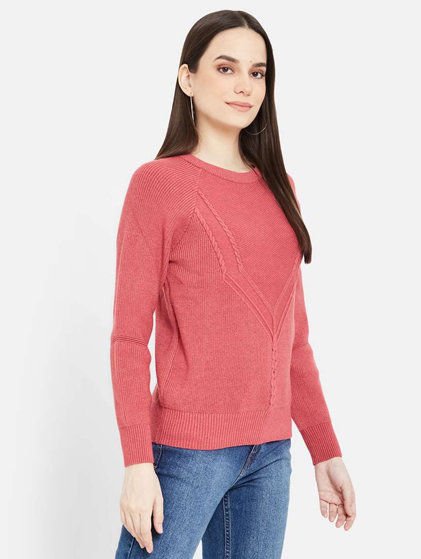 women self design long sleeves pullover - 21532049 -  Standard Image - 3