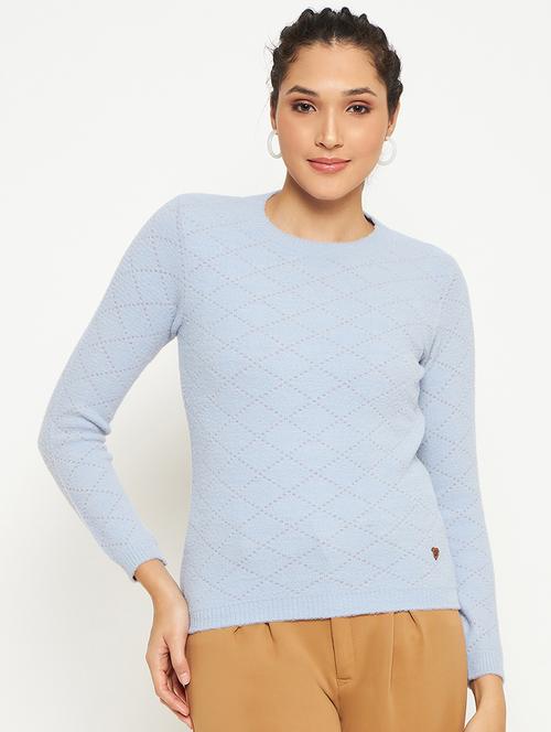 women self design long sleeves pullover - 21532066 - Standard Image - 0