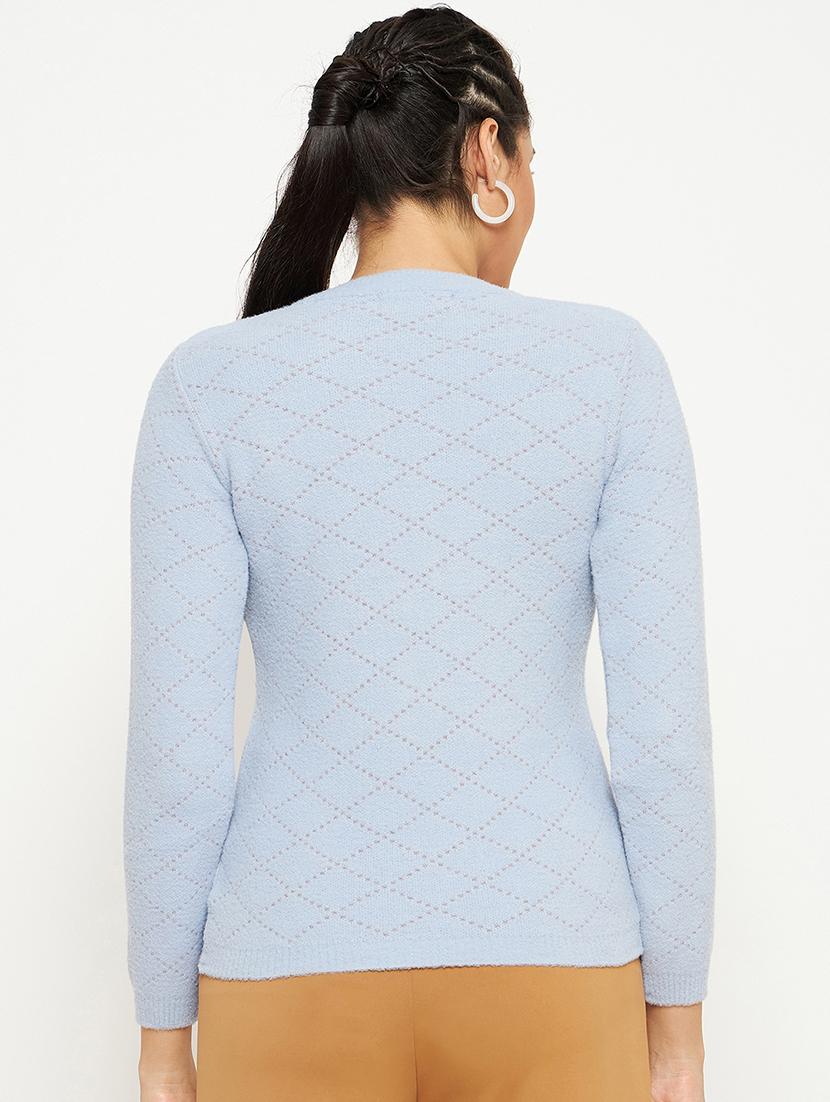 women self design long sleeves pullover - 21532066 - Standard Image - 3