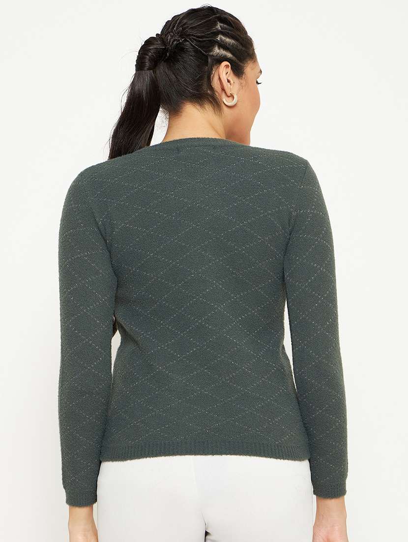 women self design long sleeves pullover - 21532067 -  Standard Image - 3