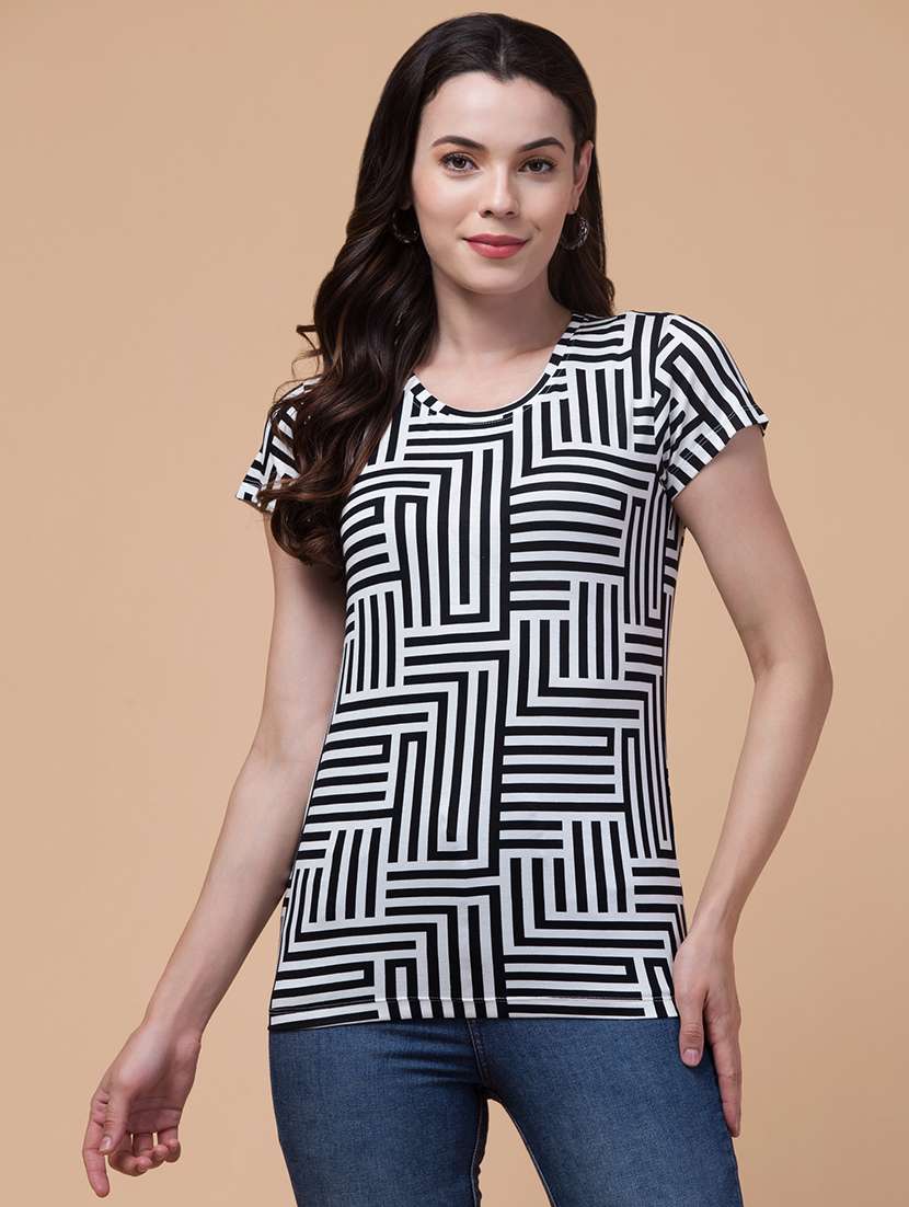 women printed short sleeves t-shirt