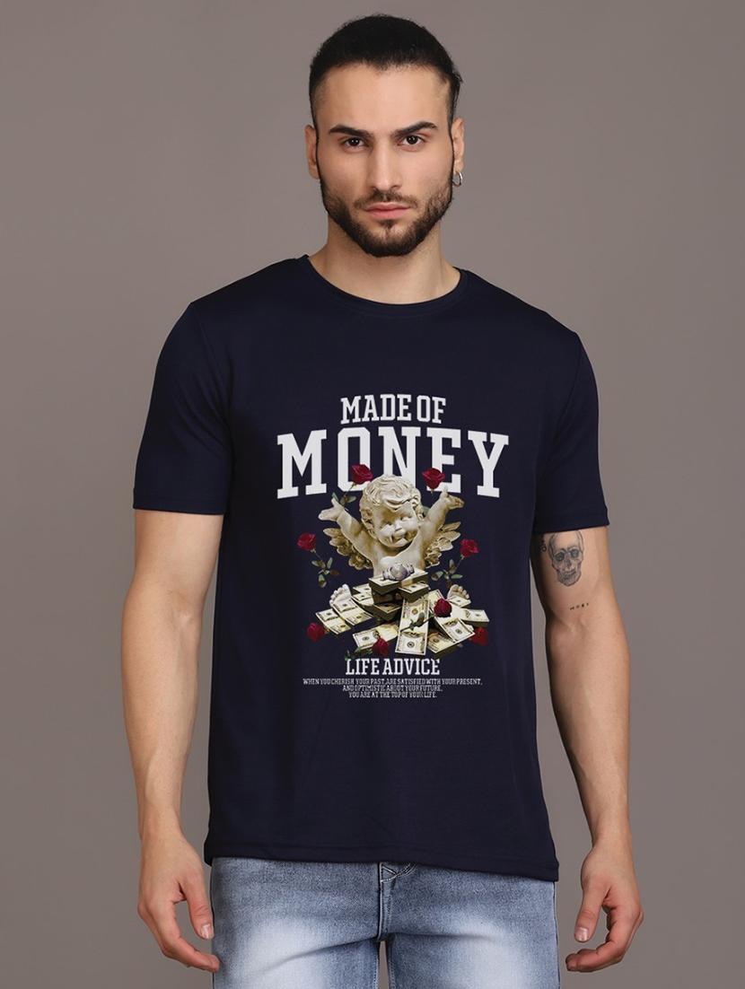 men round neck front printed t-shirt - 21532172 - Zoom Image - 0