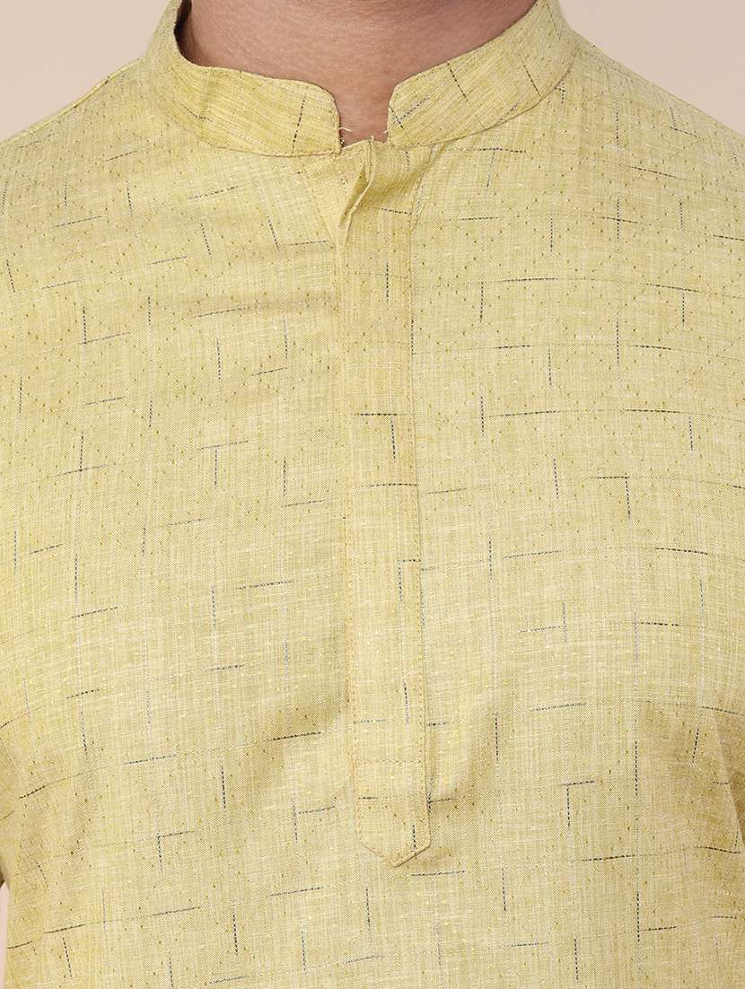 men self design mandarin neck kurta - 21532228 - Standard Image - 5