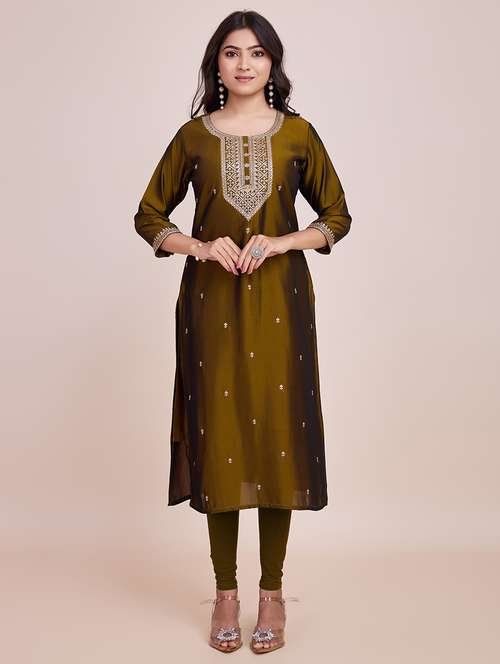 women self design round neck straight kurta - 21532233 - Standard Image - 0