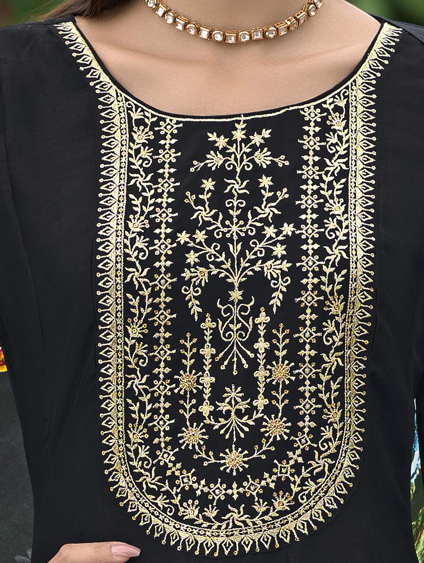 women black long sleeve kurta pant with dupatta set - 21532267 - Standard Image - 3