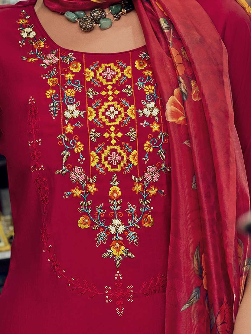 women three quarter sleeve kurta sharara with dupatta set - 21532274 -  Standard Image - 3