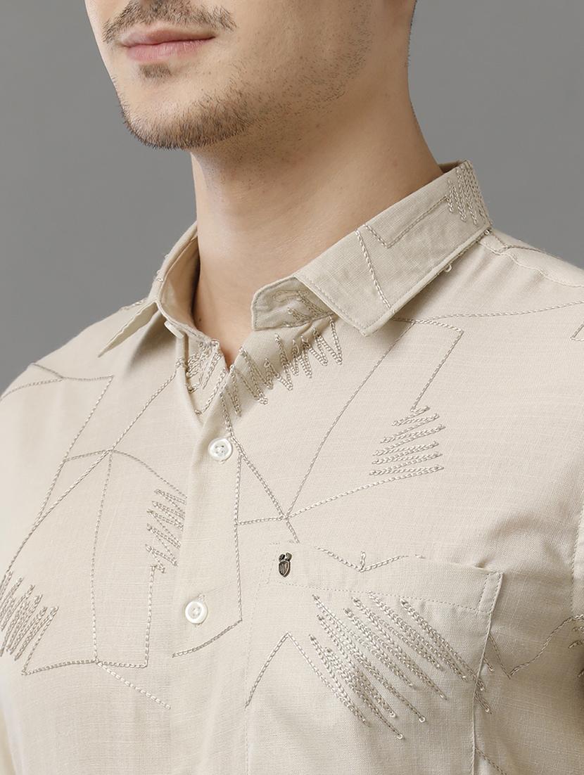 men embroidered long sleeve casual shirt - 21532275 - Standard Image - 5