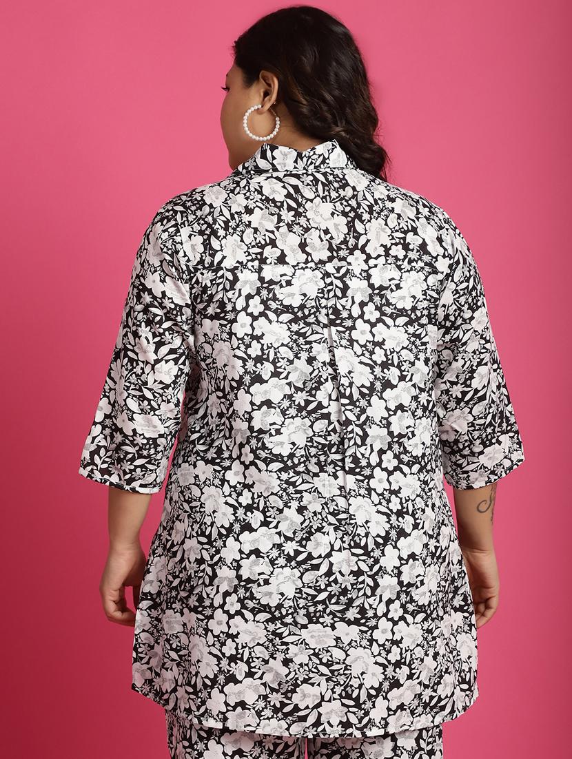 women plus size printed collared shirt - 21532408 - Standard Image - 3
